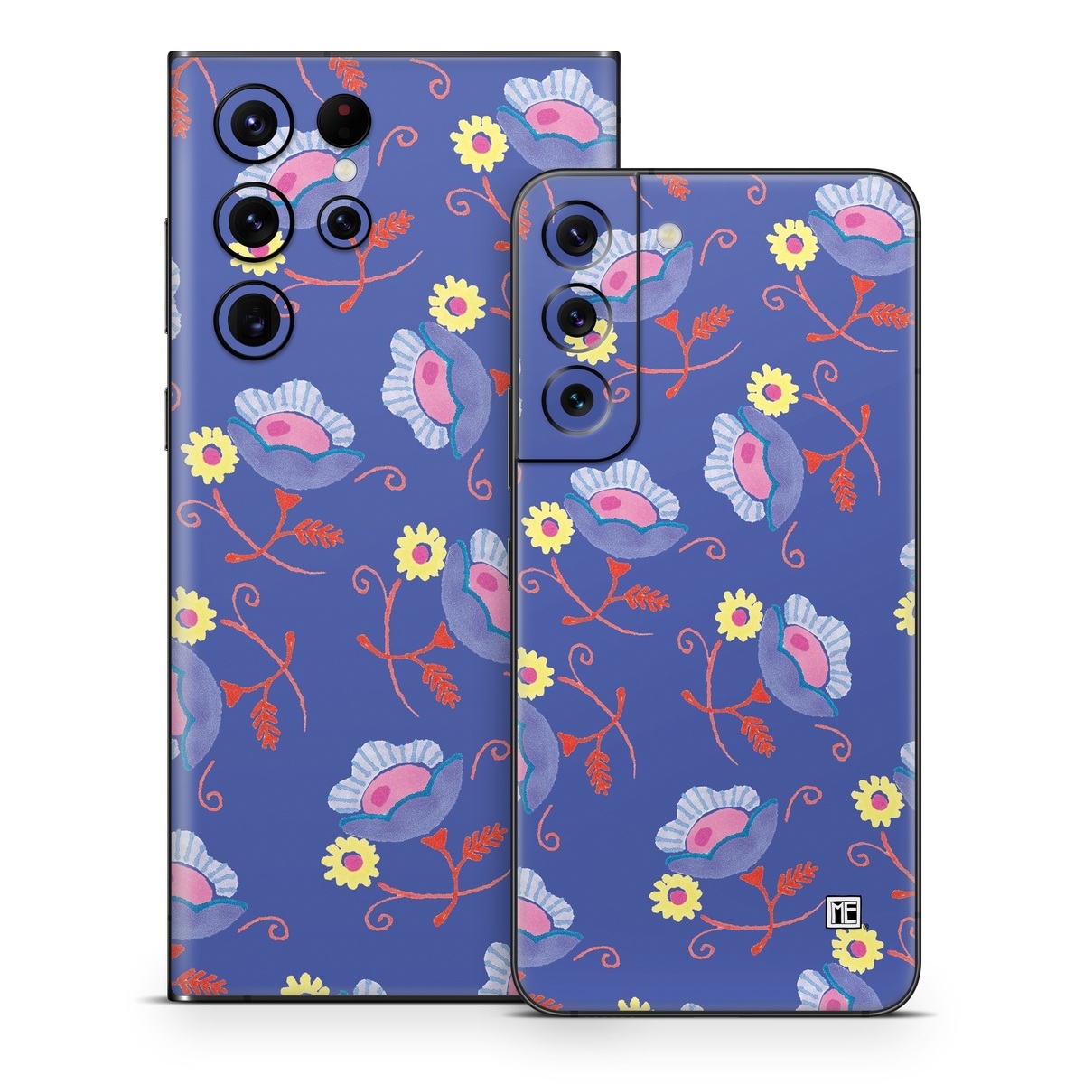 Samsung Galaxy S22 Series Skin design of Azure, Textile, Rectangle, Art, Aqua, Painting, Pattern, Electric blue, Font, Visual arts, with purple, red, yellow, pink colors