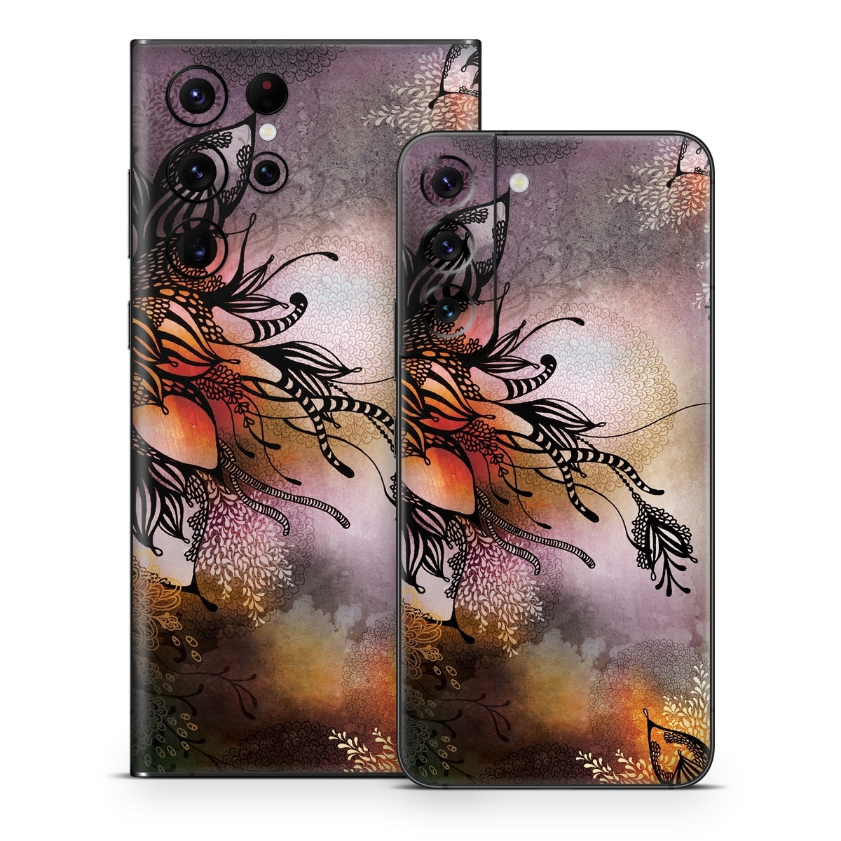 Samsung Galaxy S22 Series Skin design of Illustration, Graphic design, Cg artwork, Art, Fictional character, Graphics, Visual arts, Darkness, with black, gray, red, green, purple colors