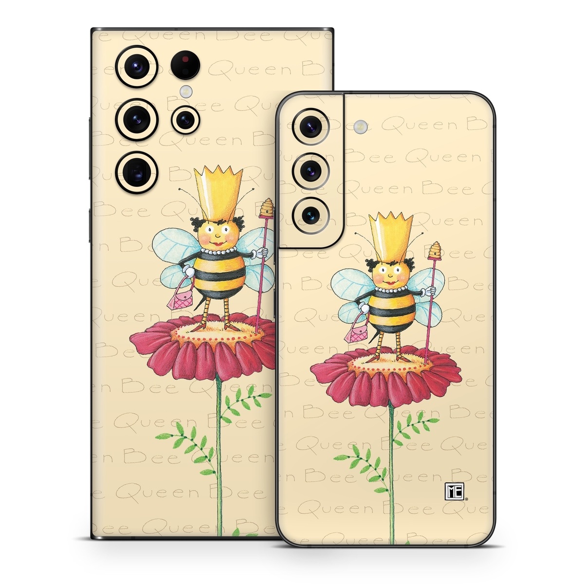 Samsung Galaxy S22 Series Skin design of Cartoon, Cut flowers, Flower, Clip art, Plant, Fictional character, Illustration, Wildflower, Plant stem, Drawing, with pink, gray, red, orange, green colors