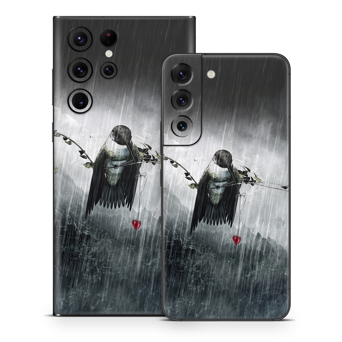 Samsung Galaxy S22 Series Skin design of Water, Cg artwork, Graphic design, Fictional character, Darkness, Illustration, with black, gray, white, red colors