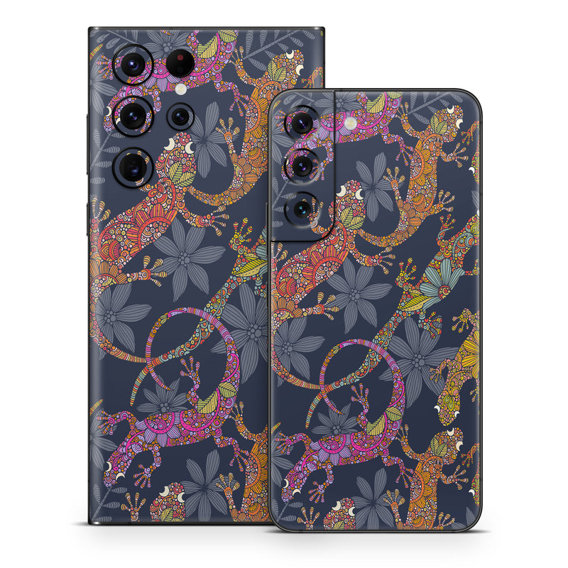 Samsung Galaxy S22 Series Skin design of Creative arts, Motif, with orange, blue, green, gray, purple, pink colors