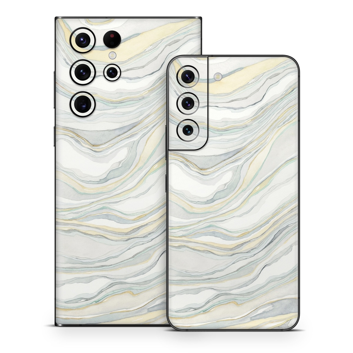 Samsung Galaxy S22 Series Skin design of Line, Pattern, with yellow, white, blue, gray colors