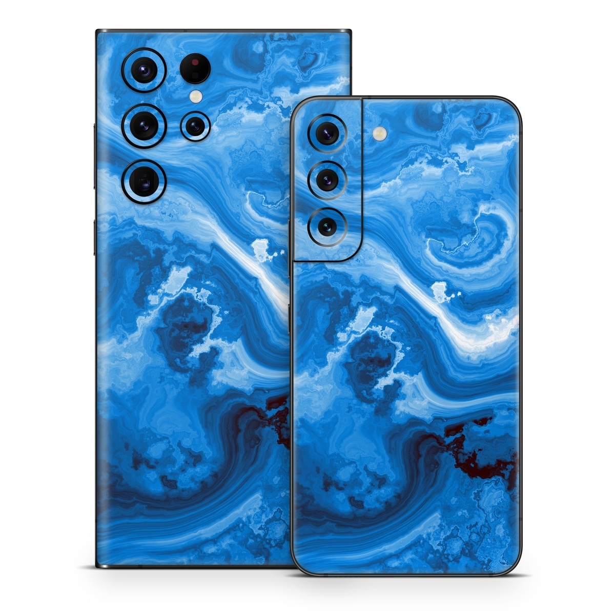 Samsung Galaxy S22 Series Skin design of Blue, Water, Aqua, Azure, Turquoise, Pattern, Liquid, Wave, Electric blue, Design, with blue, white, black colors