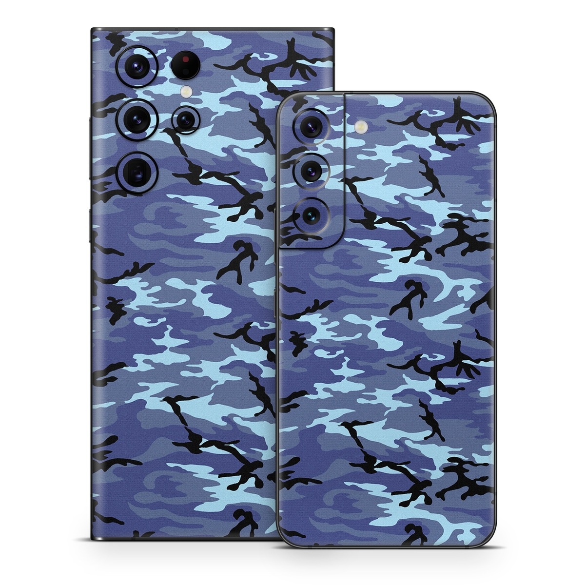 Samsung Galaxy S22 Series Skin design of Military camouflage, Pattern, Blue, Aqua, Teal, Design, Camouflage, Textile, Uniform, with blue, black, gray, purple colors