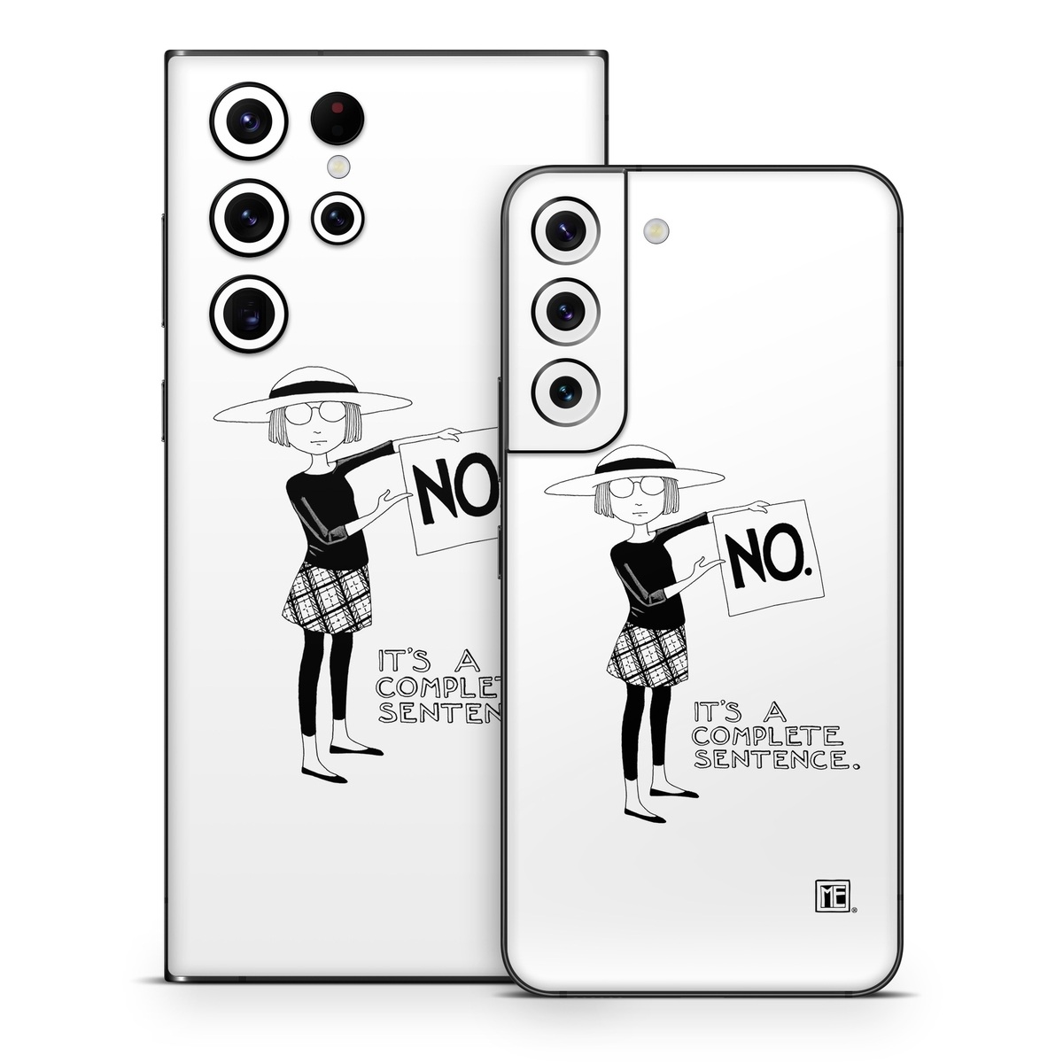 Samsung Galaxy S22 Series Skin design of Cartoon, Illustration, Design, Font, Black-and-white, Pattern, Style, with white, black colors