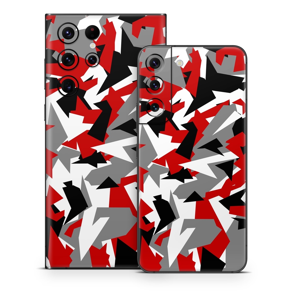 Samsung Galaxy S22 Series Skin design of Red, Pattern, Font, Design, Textile, Carmine, Illustration, Flag, Crowd, with red, white, black, gray colors