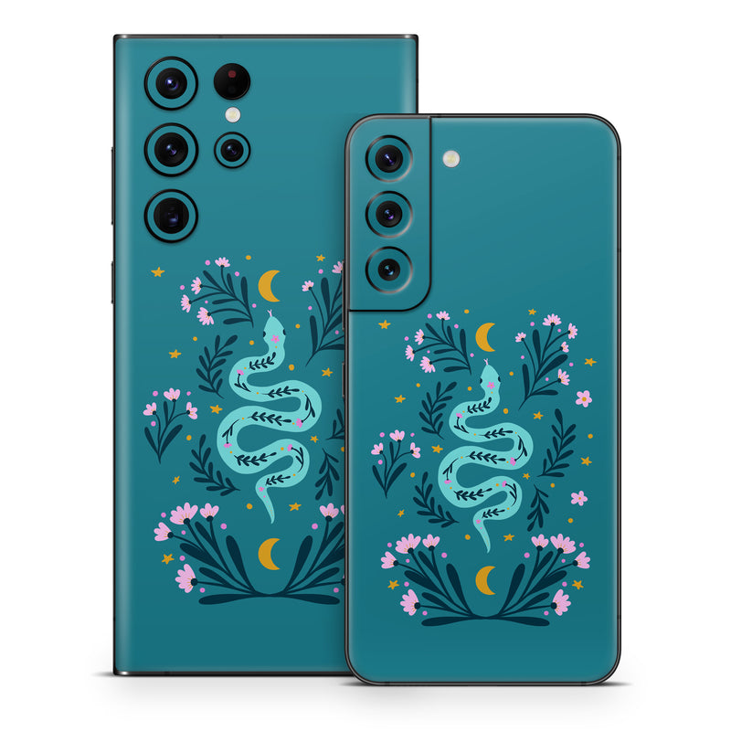 Samsung Galaxy S22 Series Skin design of Creative arts, Font, Art, Electric blue, Pattern, Rectangle, Graphics, Motif, Illustration, Ornament, with blue, pink, green, yellow colors