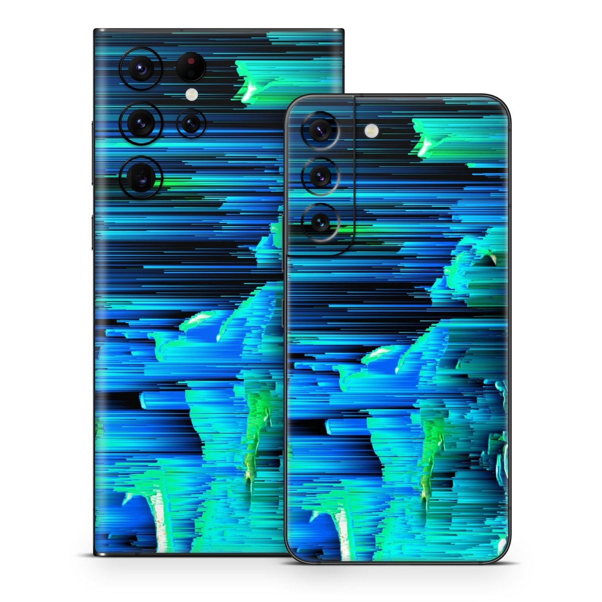 Samsung Galaxy S22 Series Skin design of Blue, Green, Turquoise, Light, Colorfulness, Electric blue, with blue, green, black, white colors
