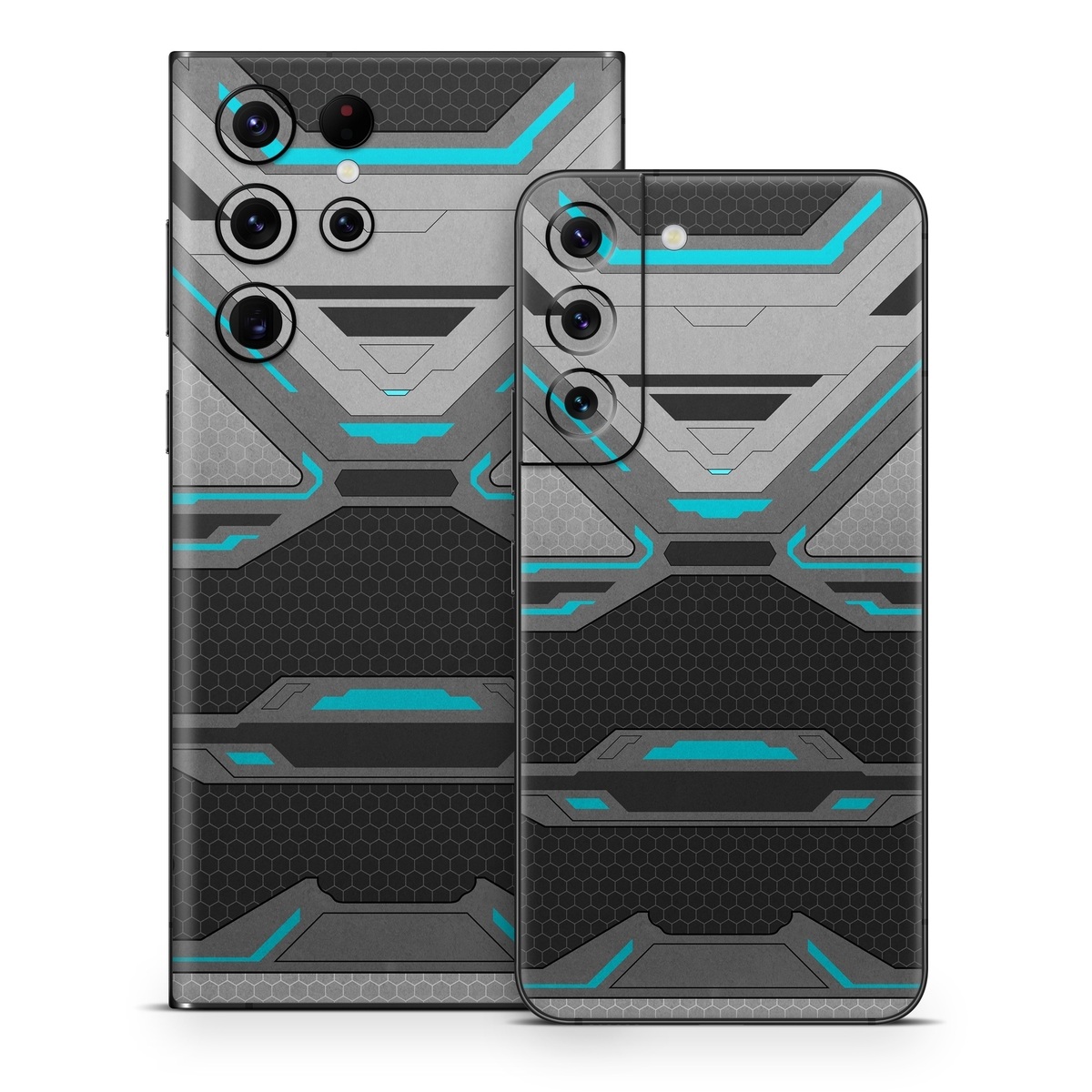 Samsung Galaxy S22 Series Skin design of Blue, Turquoise, Pattern, Teal, Symmetry, Design, Line, Automotive design, Font, with black, gray, blue colors