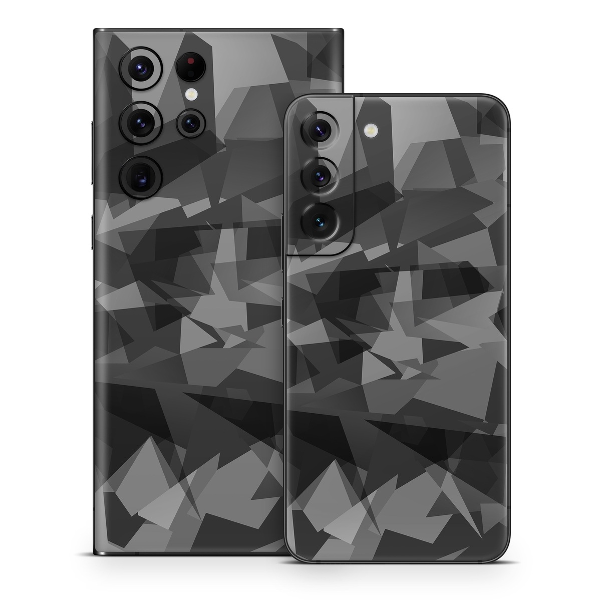 Samsung Galaxy S22 Series Skin design of Black, Pattern, Triangle, Black-and-white, Monochrome, Grey, Design, Line, Architecture, Monochrome photography, with black, gray colors