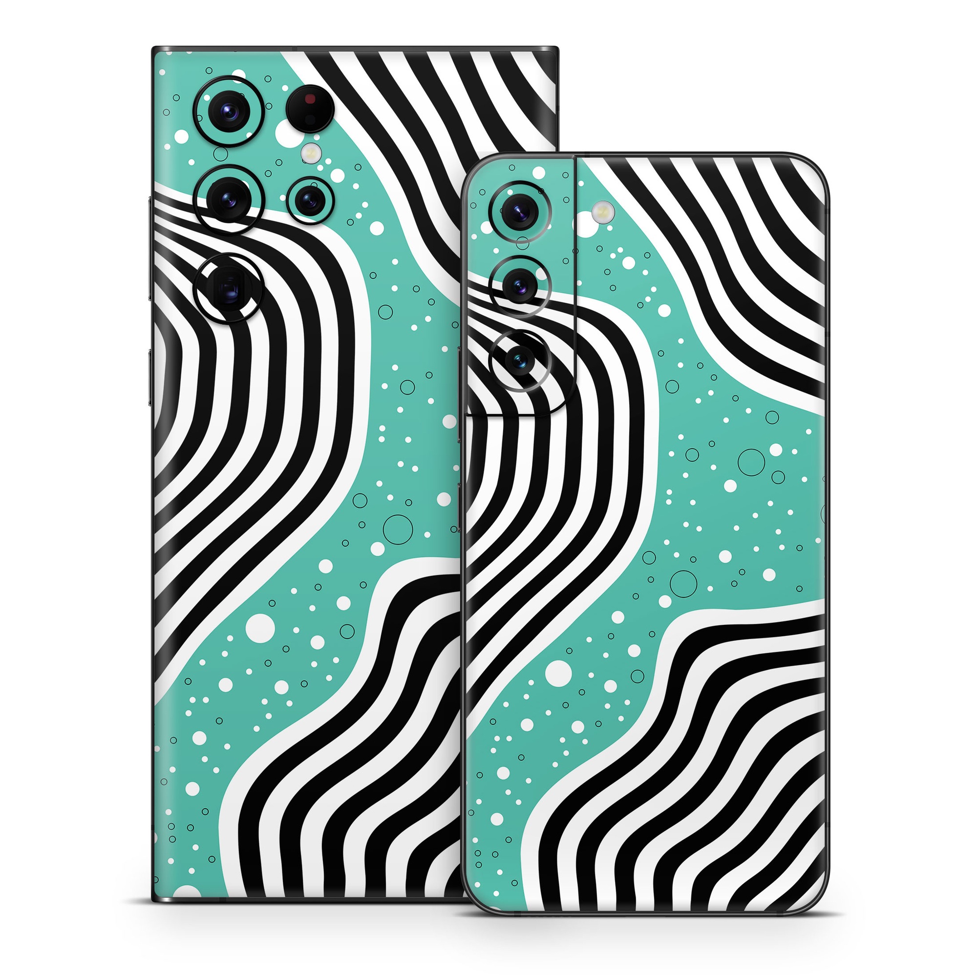 Samsung Galaxy S22 Series Skin design of White, Rectangle, Art, Line, Aqua, Pattern, Electric blue, Visual arts, Font, Graphics, with white, black, blue, green colors