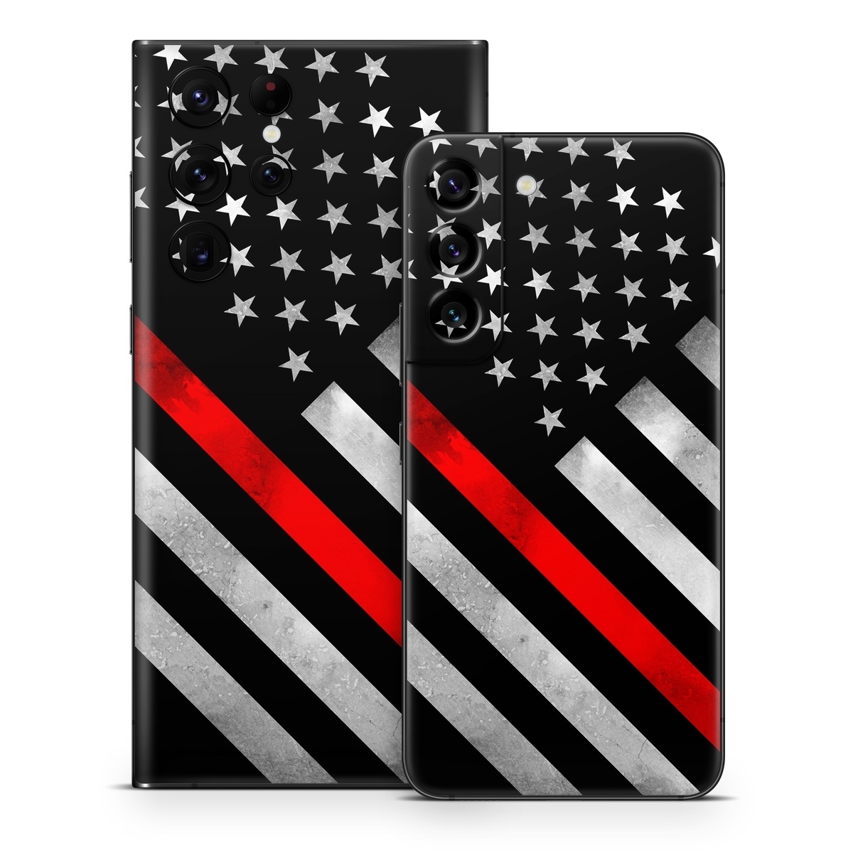 Samsung Galaxy S22 Series Skin design of Flag of the united states, Flag, Line, Black-and-white, Pattern, Flag Day (USA), Veterans day, Independence day, Memorial day, with black, white, gray, red colors
