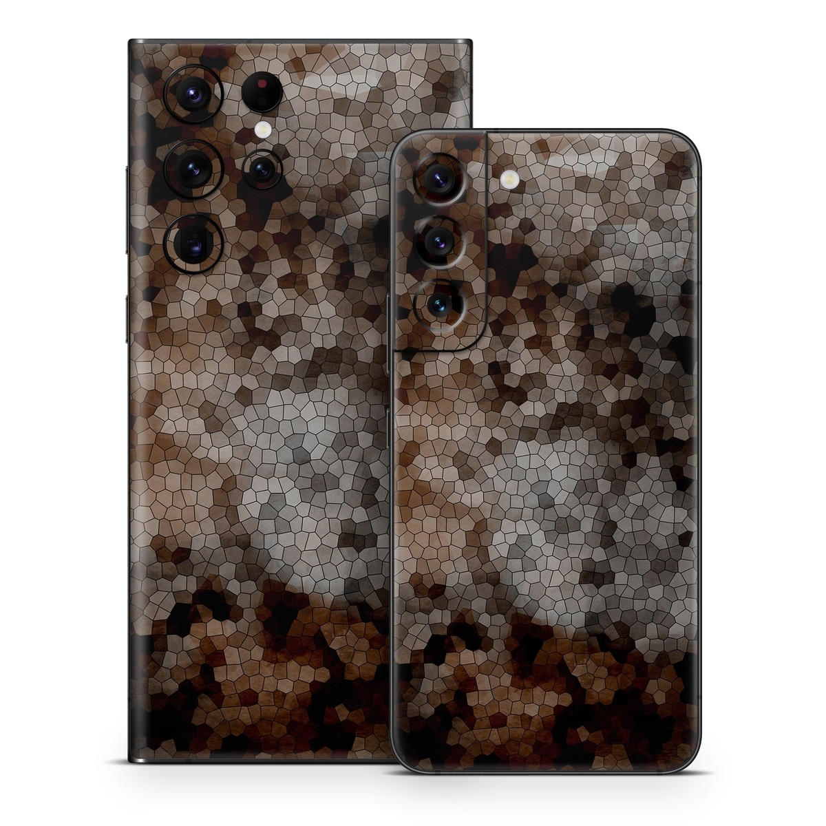 Samsung Galaxy S22 Series Skin design of Brown, Design, Soil, Pattern, Rock, Rust, Granite, Metal, with black, white, gray, brown colors