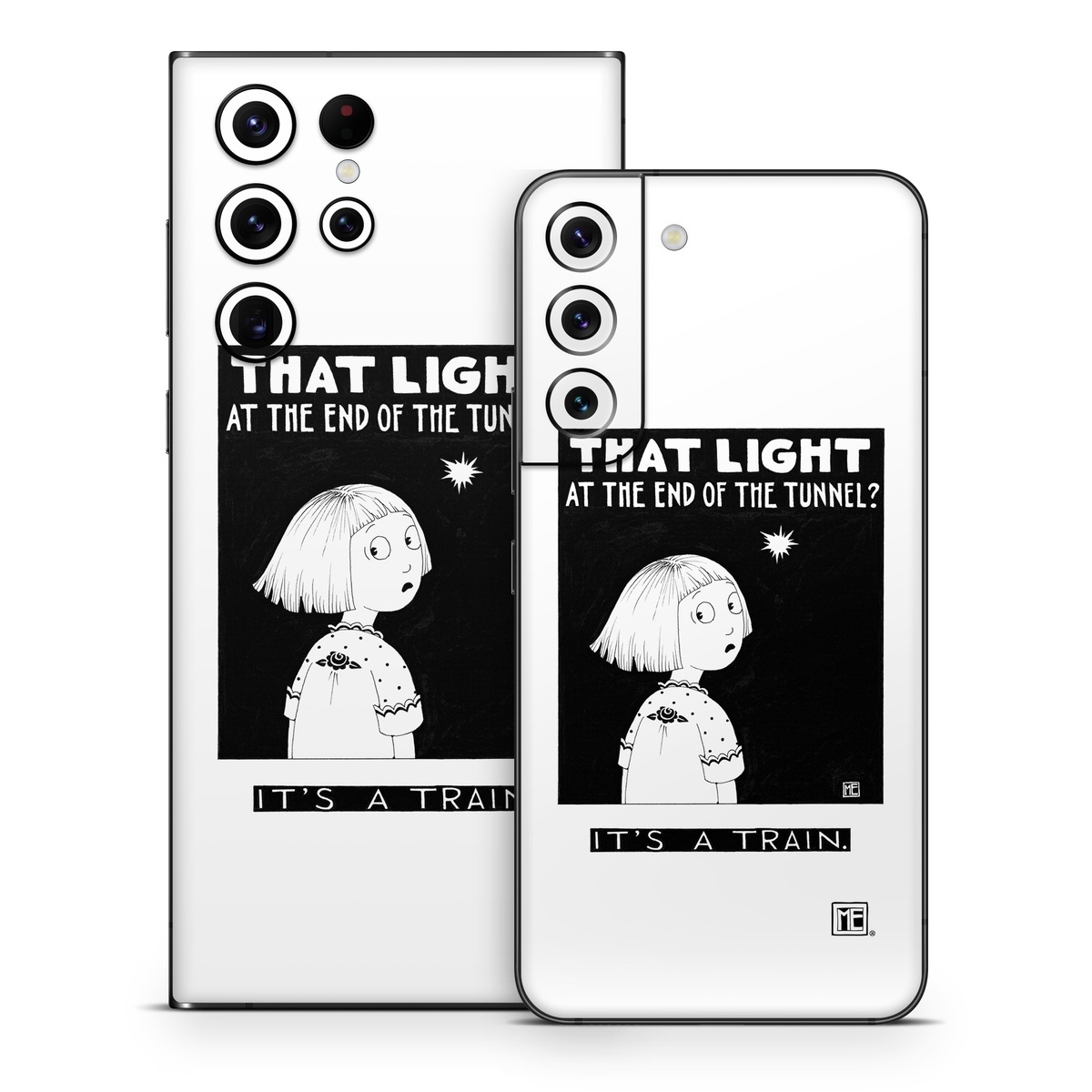 Samsung Galaxy S22 Series Skin design of Cartoon, Poster, Font, Black-and-white, Fictional character, Illustration, Coloring book, with black, white colors