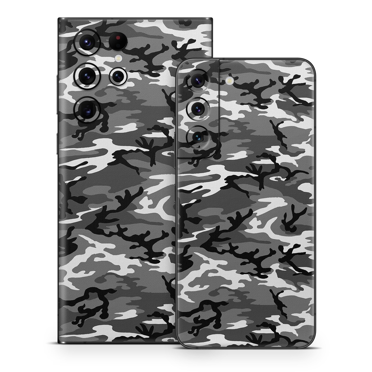 Samsung Galaxy S22 Series Skin design of Military camouflage, Pattern, Clothing, Camouflage, Uniform, Design, Textile, with black, gray colors