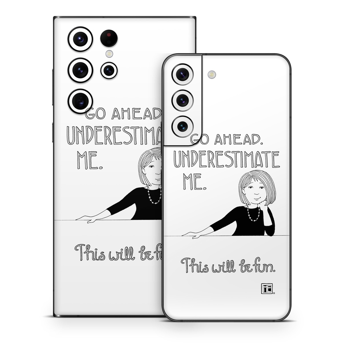Samsung Galaxy S22 Series Skin design of Gesture, Happy, Font, Illustration, Poster, Line art, Graphics, Art, Logo, Graphic design, with black, white colors