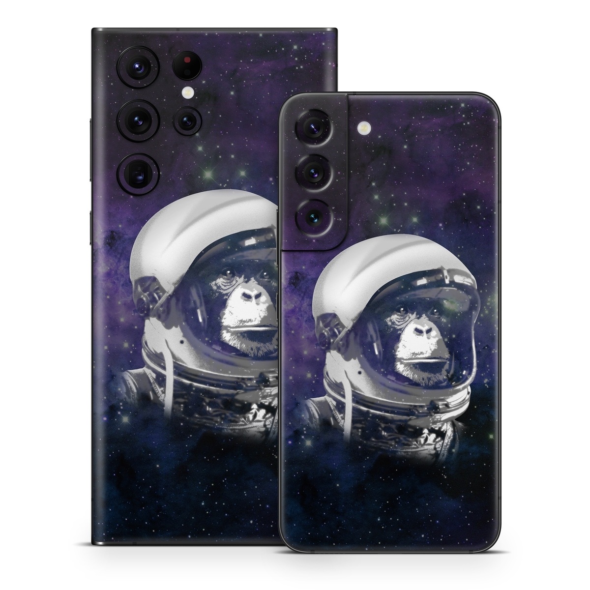 Samsung Galaxy S22 Series Skin design of Helmet, Astronaut, Personal protective equipment, Illustration, Space, Outer space, Headgear, Fictional character, Sports gear, Football gear, with black, gray, blue, white colors