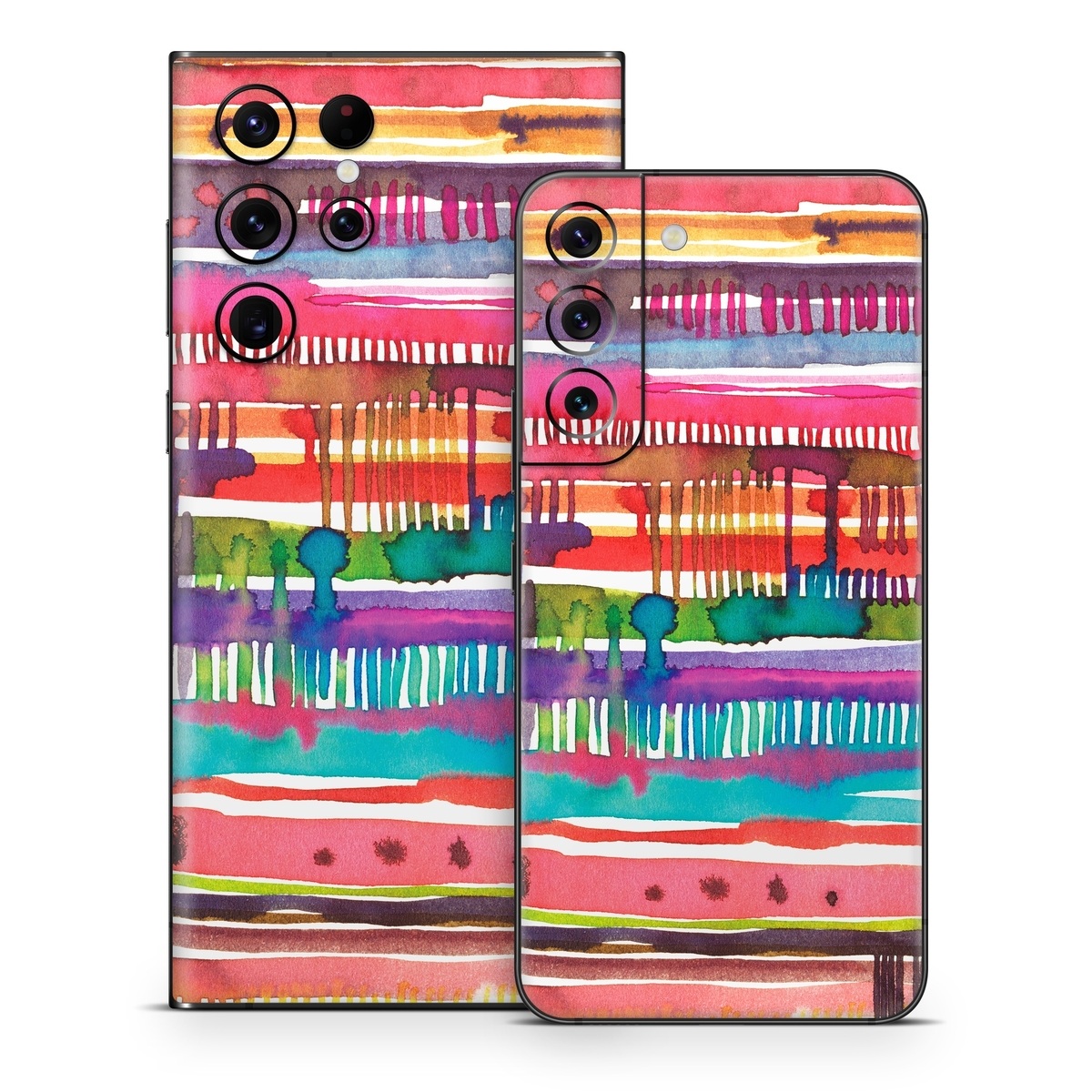 Samsung Galaxy S22 Series Skin design of Textile, Art, Magenta, Hair accessory, with white, red, orange, yellow, green, blue, purple, brown, pink colors