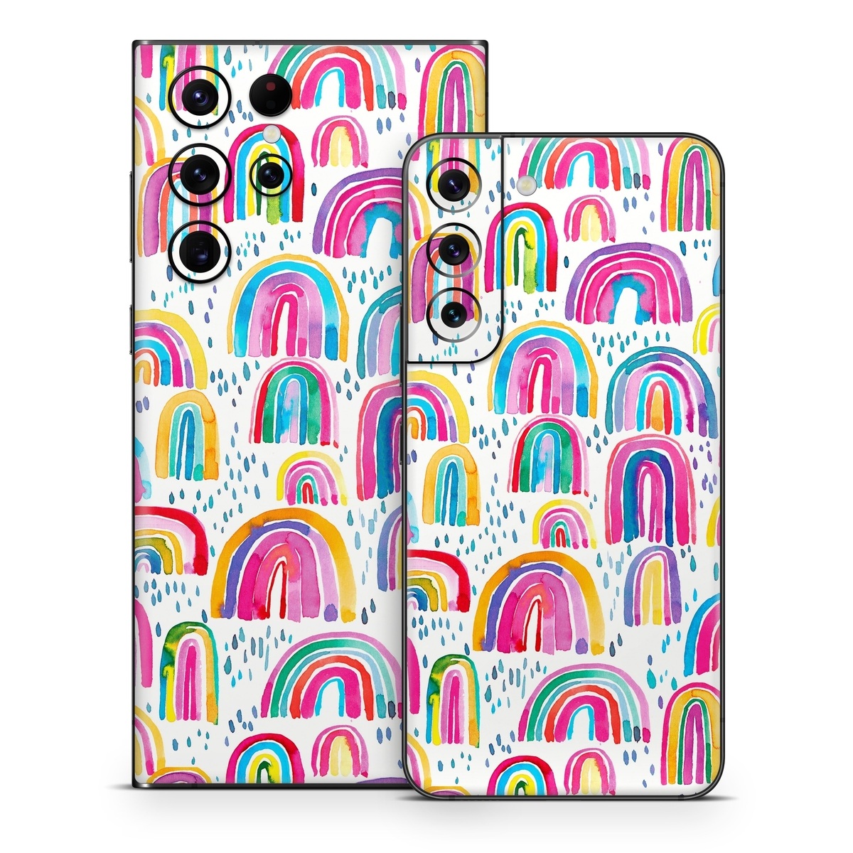 Samsung Galaxy S22 Series Skin design of Line, Pattern, Design, with white, orange, yellow, blue, pink, red, green colors
