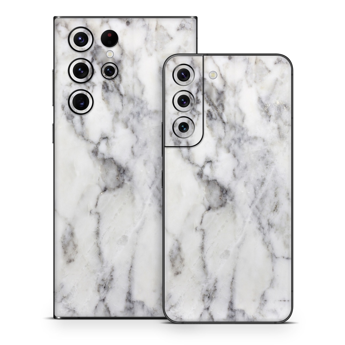 Samsung Galaxy S22 Series Skin design of White, Geological phenomenon, Marble, Black-and-white, Freezing, with white, black, gray colors