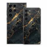 Repaired Black Marble Samsung Galaxy S23 Series Skin