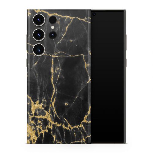 Black Gold Marble Samsung Galaxy S23 Series Skin