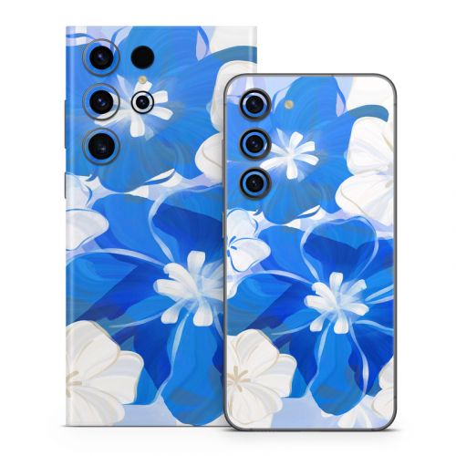 Blue Flowers Samsung Galaxy S23 Series Skin
