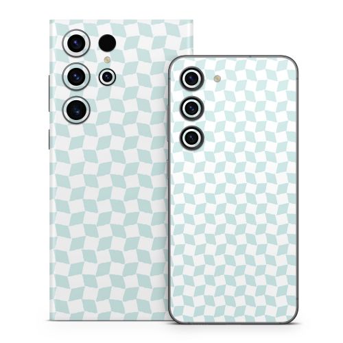 Checker Light Blue Samsung Galaxy S23 Series Skin