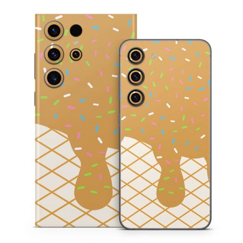 Caramel Ice Cream Drip Samsung Galaxy S23 Series Skin