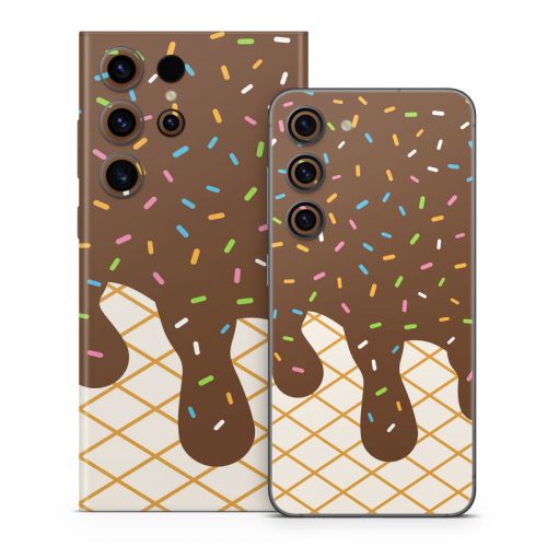 Chocolate Ice Cream Drip Samsung Galaxy S23 Series Skin