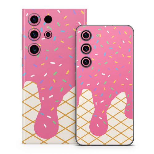 Strawberry Ice Cream Drip Samsung Galaxy S23 Series Skin