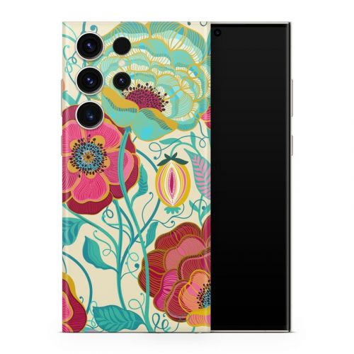 Golden Flowers Samsung Galaxy S23 Series Skin