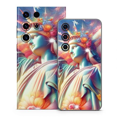 Lady Liberty and Flowers Samsung Galaxy S23 Series Skin