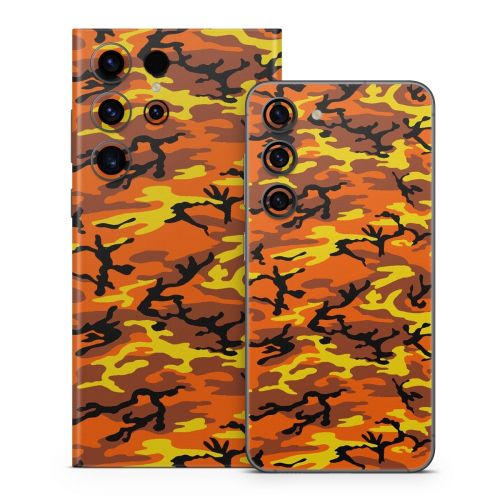 Orange Camo Samsung Galaxy S23 Series Skin