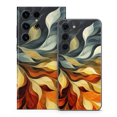 Orange and Charcoal Samsung Galaxy S23 Series Skin