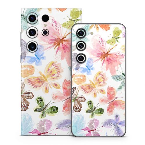 Pastel Butterflies Samsung Galaxy S23 Series Skin