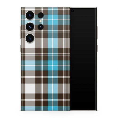 Turquoise Plaid Samsung Galaxy S23 Series Skin
