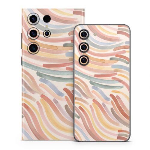 Terracotta Brushstroke Waves Samsung Galaxy S23 Series Skin