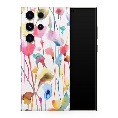 Watercolor Wild Flowers Samsung Galaxy S23 Series Skin