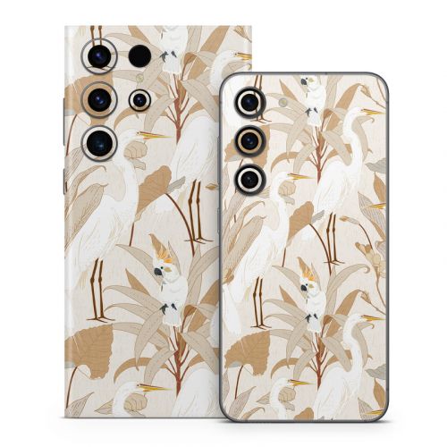 White Cranes Cockatoo Samsung Galaxy S23 Series Skin