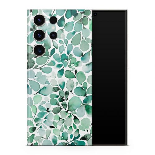 Watercolor Eucalyptus Leaves Samsung Galaxy S23 Series Skin