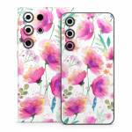 Abstract Pink Poppies Samsung Galaxy S24 Series Skin
