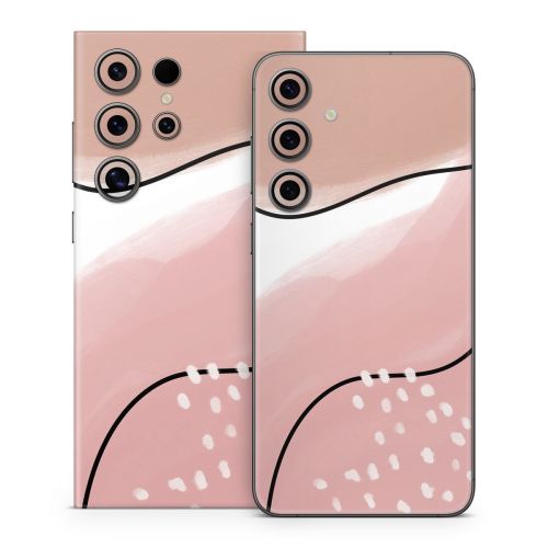 Abstract Pink and Brown Samsung Galaxy S24 Series Skin
