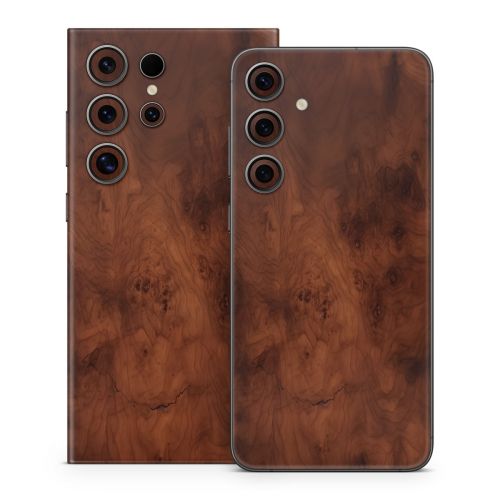 Dark Burlwood Samsung Galaxy S24 Series Skin