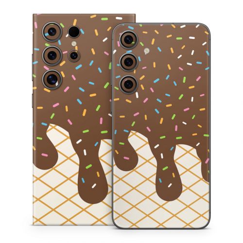 Chocolate Ice Cream Drip Samsung Galaxy S24 Series Skin