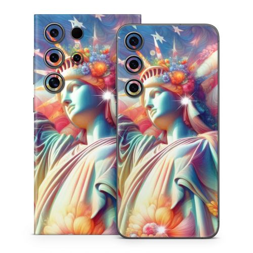 Lady Liberty and Flowers Samsung Galaxy S24 Series Skin