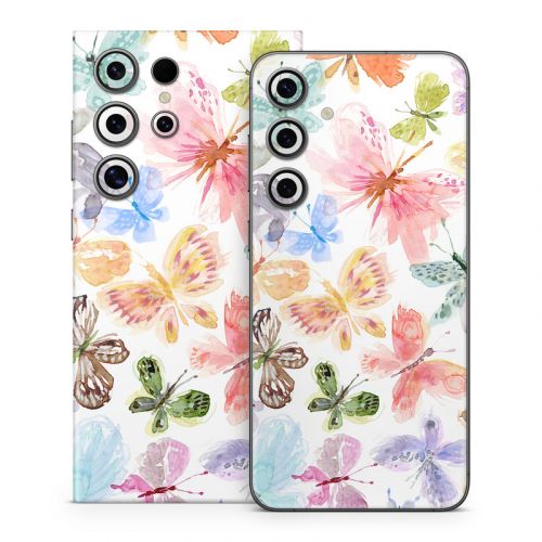 Pastel Butterflies Samsung Galaxy S24 Series Skin