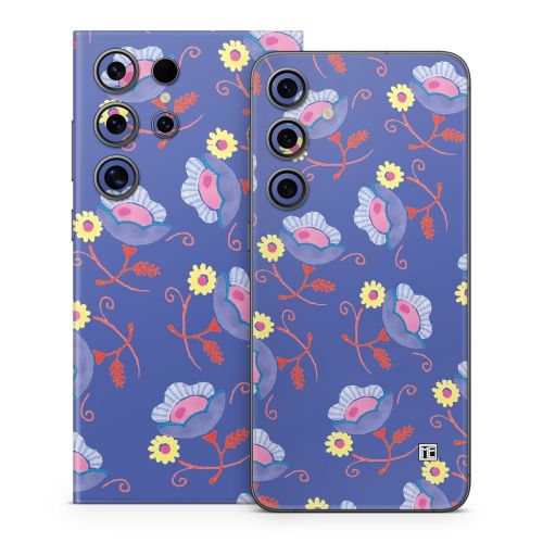 Purple Flowers Samsung Galaxy S24 Series Skin