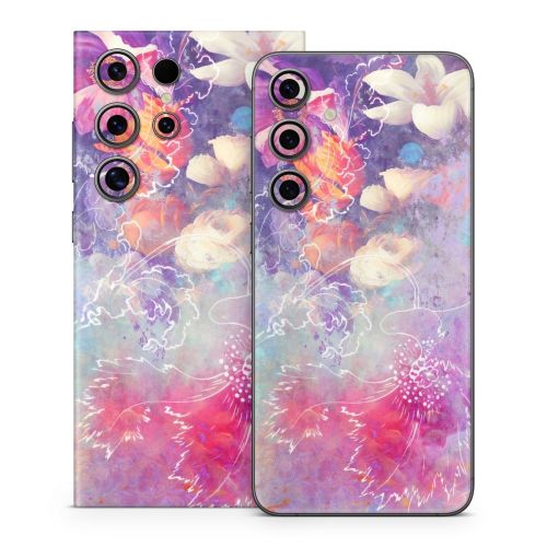 Sketch Flowers Lily Samsung Galaxy S24 Series Skin