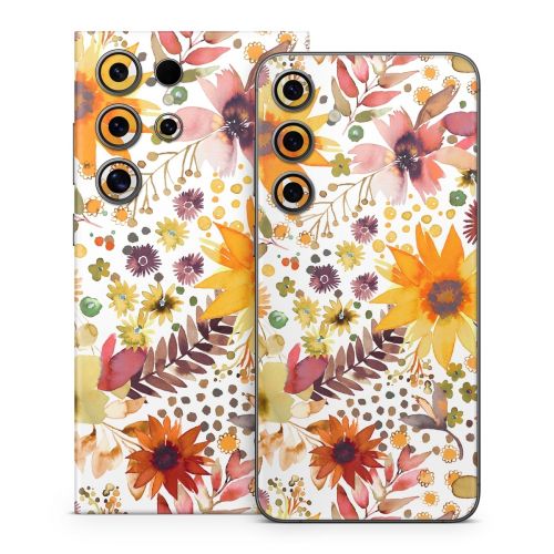Summer Watercolor Sunflowers Samsung Galaxy S24 Series Skin